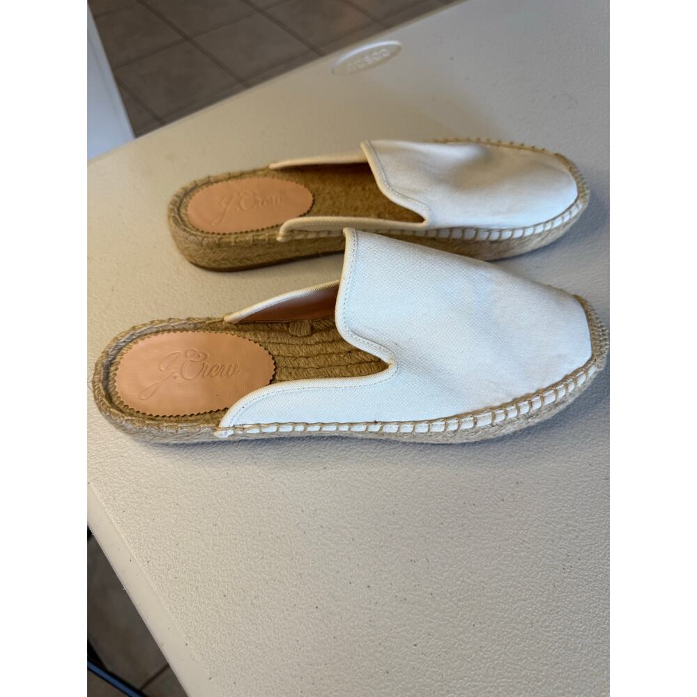 J Crew Canvas Espadrille Slipon Ivory Mule Size 10 - Picture 4 of 5